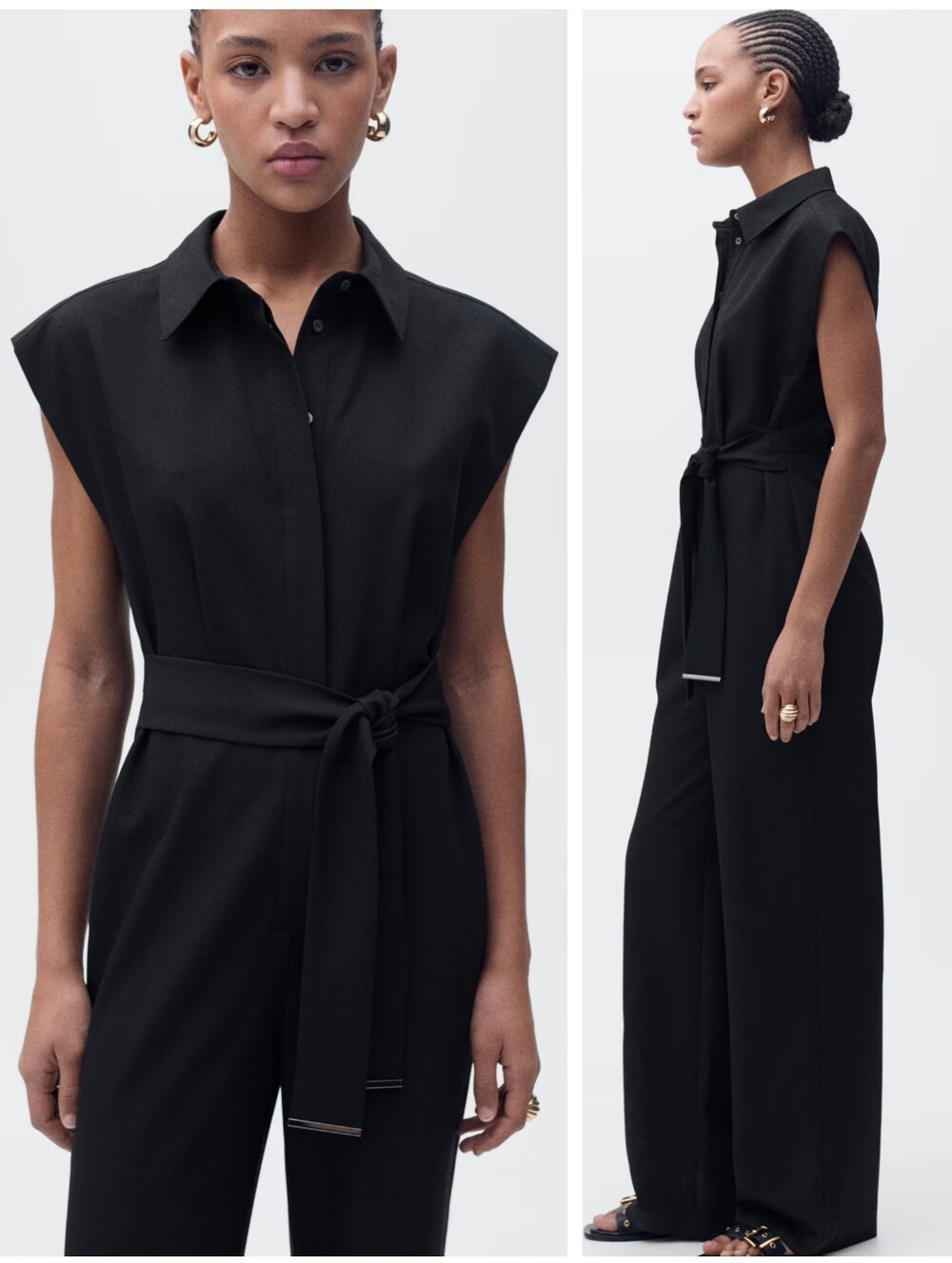 MANGO Belted Jumpsuit